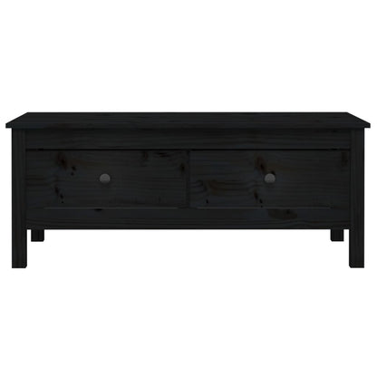 Table basse Noir 100x50x40 cm Bois massif de pin