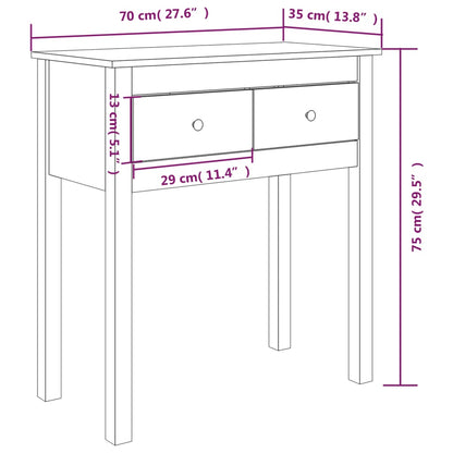 Table console 70x35x75 cm Bois massif de pin