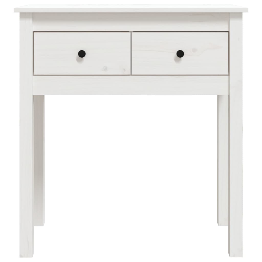 Table console Blanc 70x35x75 cm Bois massif de pin