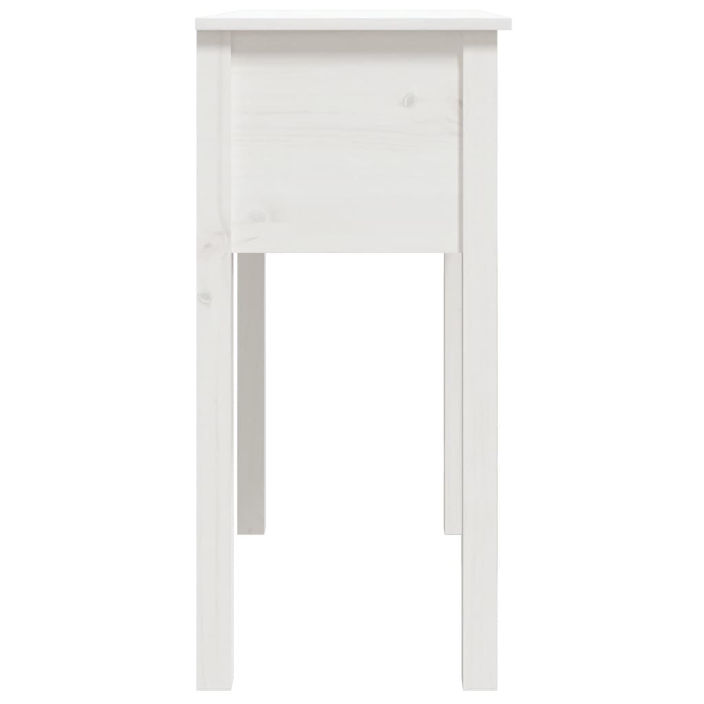 Table console Blanc 70x35x75 cm Bois massif de pin