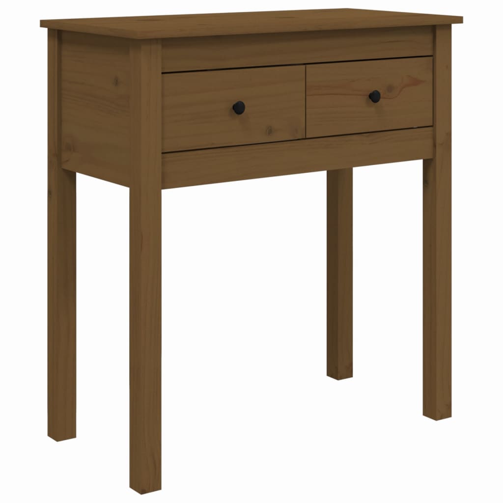 Table console Marron miel 70x35x75 cm Bois massif de pin