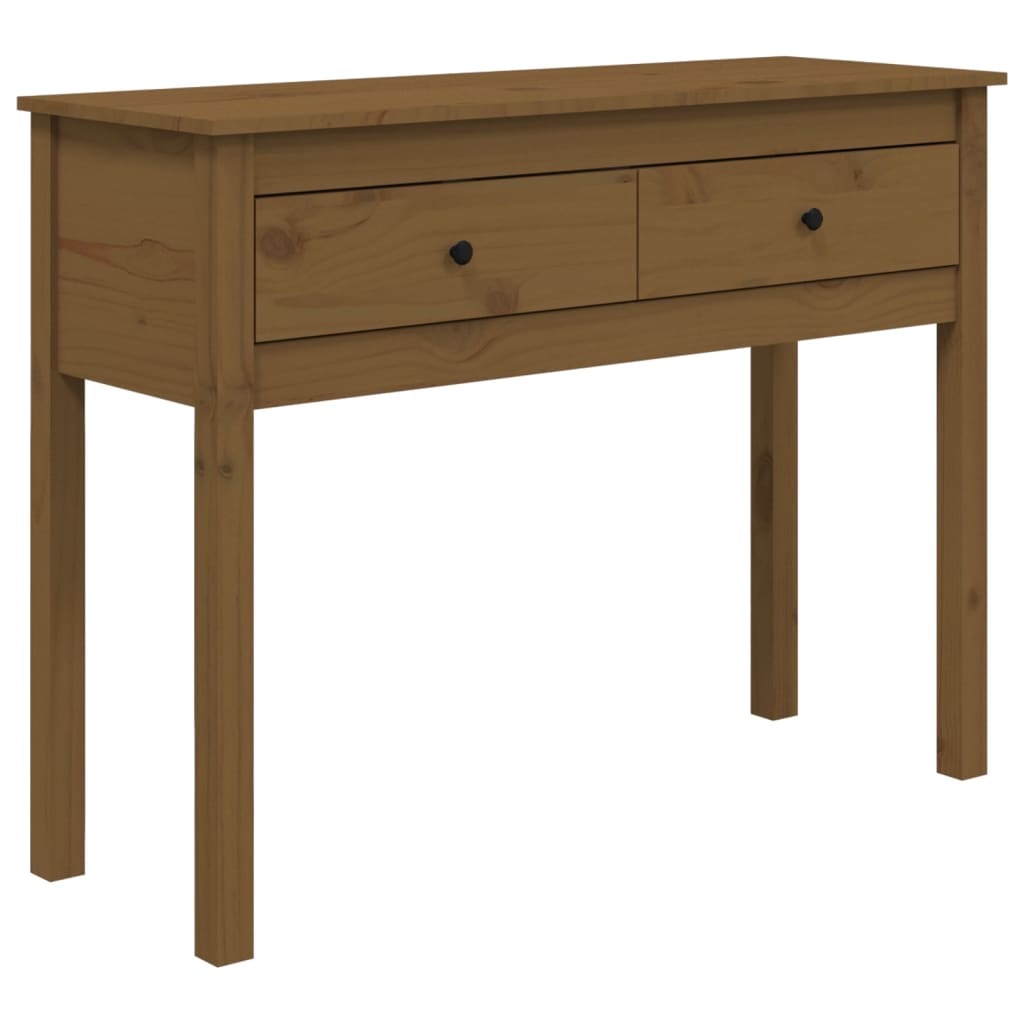 Table console Marron miel 100x35x75 cm Bois massif de pin