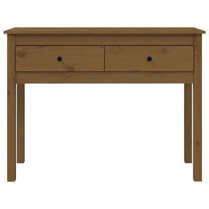 Table console Marron miel 100x35x75 cm Bois massif de pin