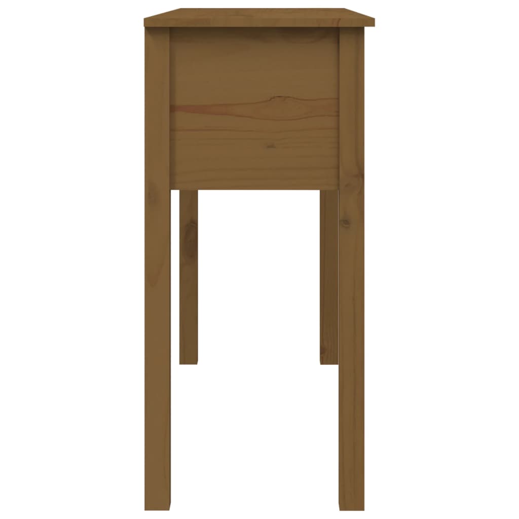 Table console Marron miel 100x35x75 cm Bois massif de pin