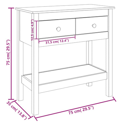 Table console 75x35x75 cm Bois massif de pin