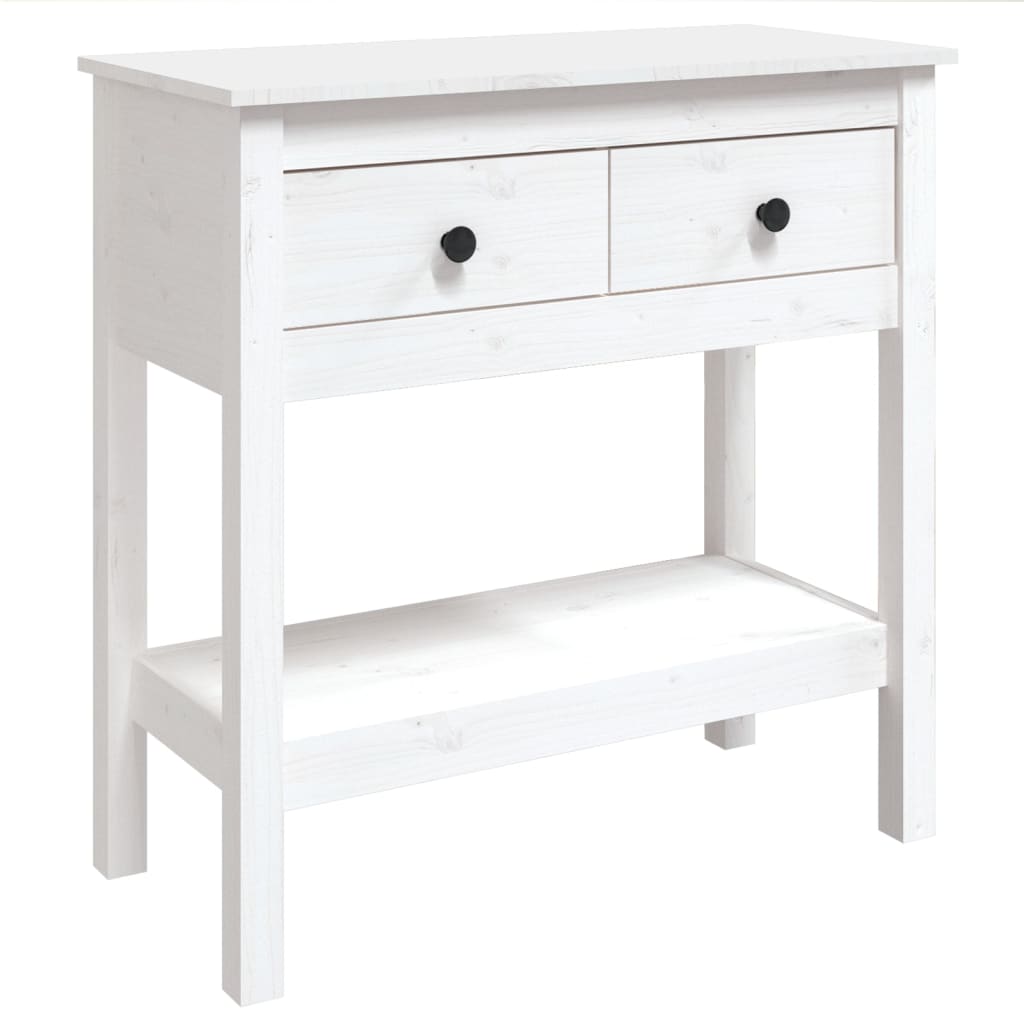 Table console Blanc 75x35x75 cm Bois massif de pin