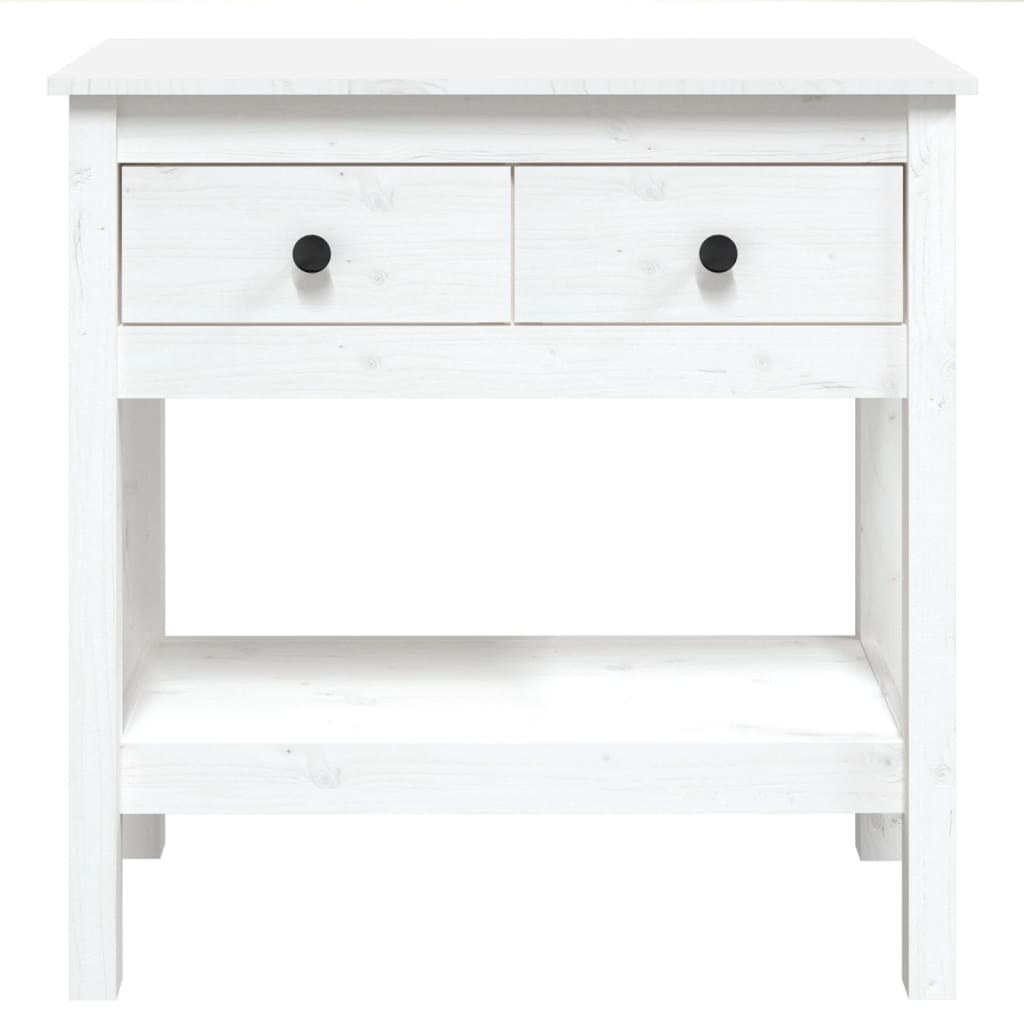 Table console Blanc 75x35x75 cm Bois massif de pin