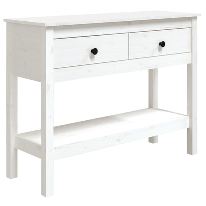 Table console Blanc 100x35x75 cm Bois massif de pin