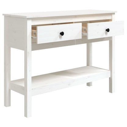 Table console Blanc 100x35x75 cm Bois massif de pin