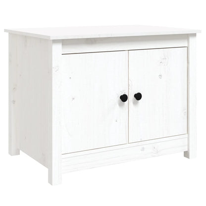 Table basse Blanc 71x49x55 cm Bois massif de pin