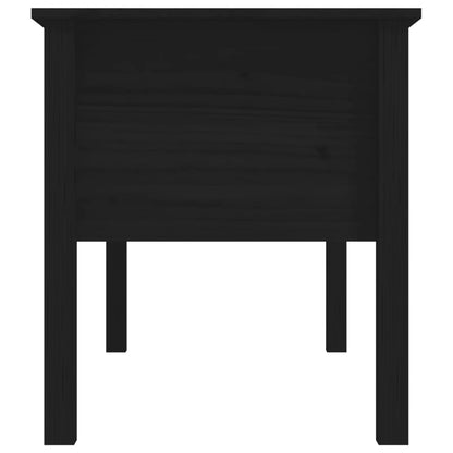 Table basse Noir 102x49x55 cm Bois massif de pin