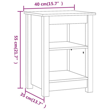 Tables de chevet 2 pcs Marron miel 40x35x55 cm Bois pin massif