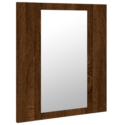 Armoire à miroir LED de salle de bain chêne marron 40x12x45 cm