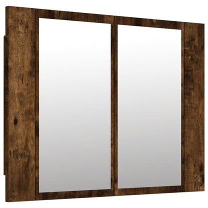 Armoire à miroir LED Chêne fumé 60x12x45 cm Bois d'ingénierie