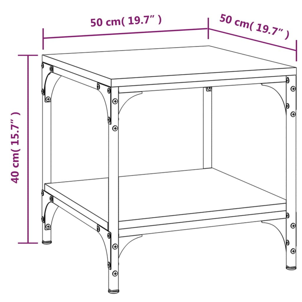 Table basse Chêne marron 50x50x40 cm Bois d'ingénierie