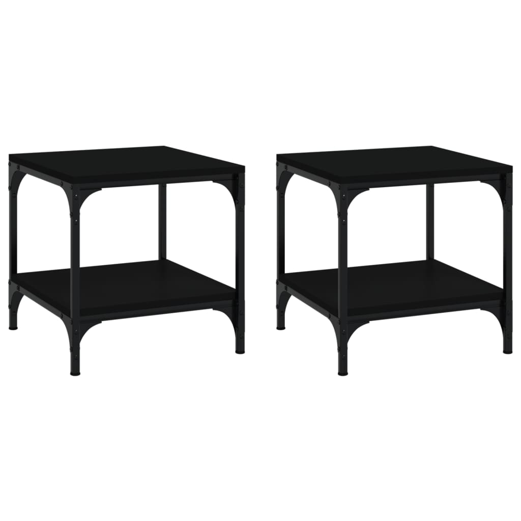 Tables d'appoint 2 pcs Noir 40x40x40 cm Bois d'ingénierie