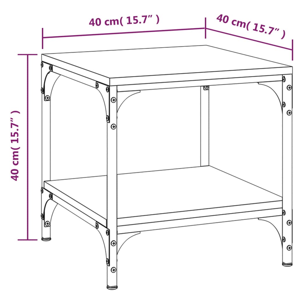 Tables d'appoint 2 pcs Chêne fumé 40x40x40 cm Bois d'ingénierie