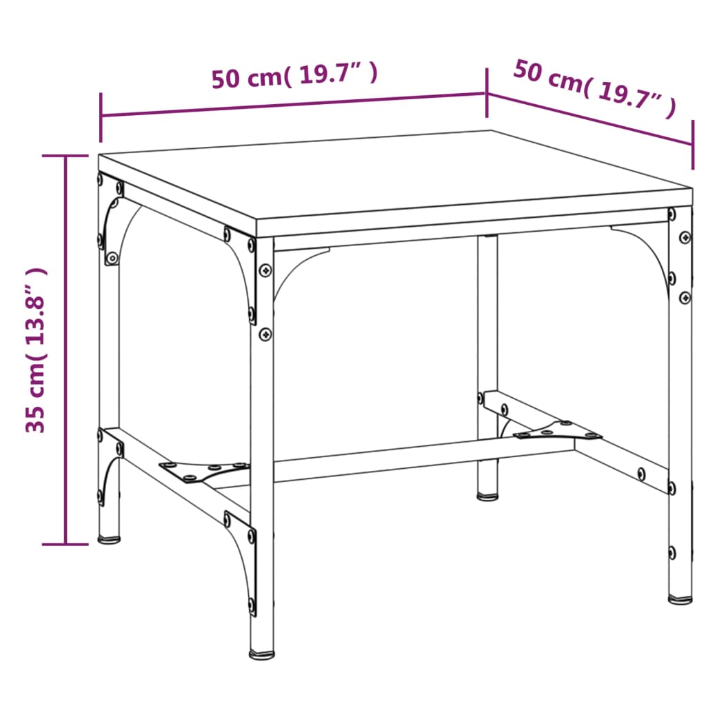 Table basse Noir 50x50x35 cm Bois d'ingénierie