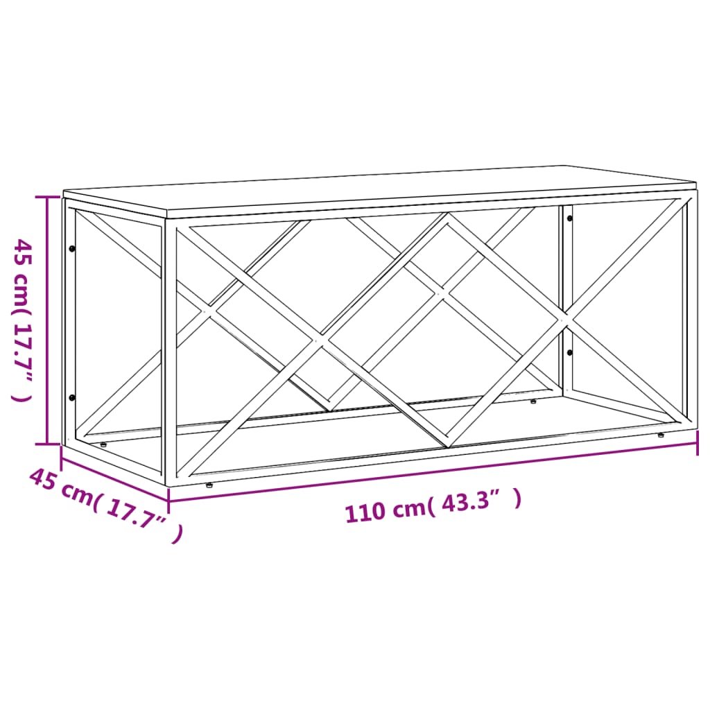 Table basse acier inoxydable et bois massif d'acacia