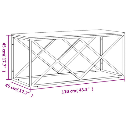 Table basse acier inoxydable et bois massif d'acacia