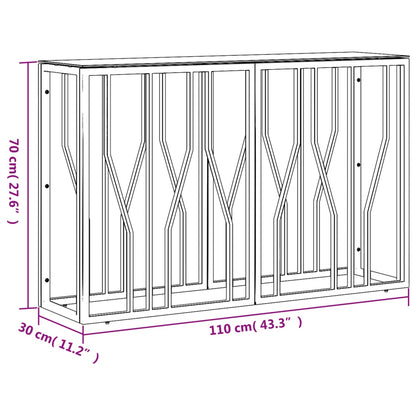 Table console argenté 110x30x70 cm acier inoxydable et verre