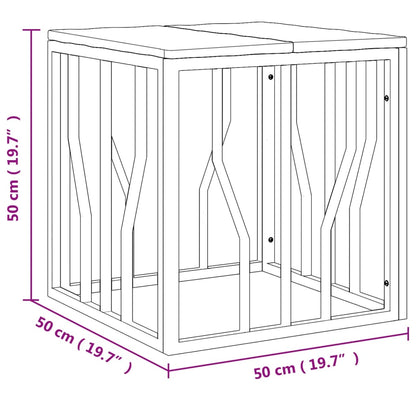 Table basse doré acier inoxydable et bois massif récupération