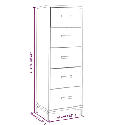 Commode 42x35x110 cm Bois de pin massif