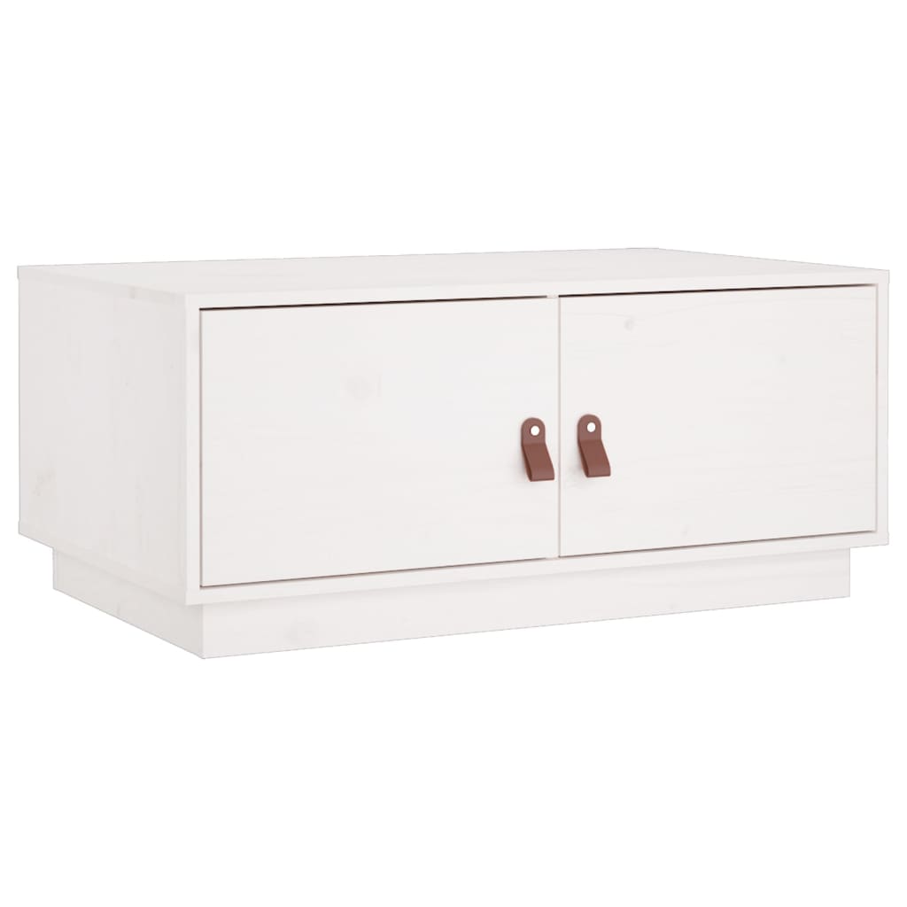 Table basse Blanc 80x50x35 cm Bois massif de pin