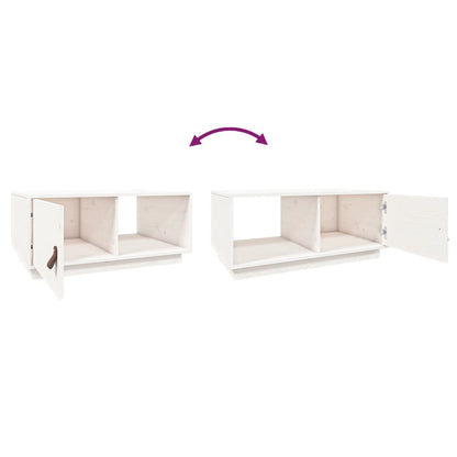 Table basse Blanc 80x50x35,5 cm Bois massif de pin