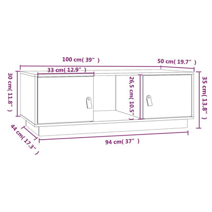 vidaXL Table basse 100x50x35 cm Bois massif de pin