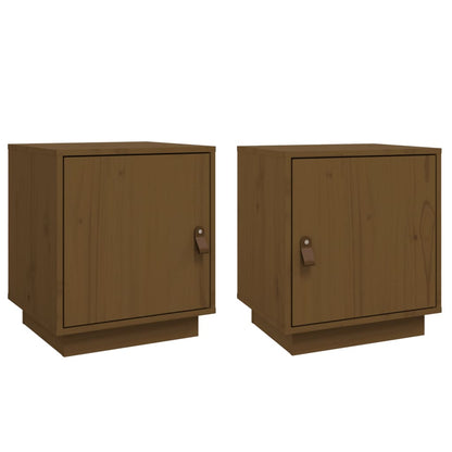 Tables de chevet 2pcs Marron miel 40x34x45cm Bois de pin massif