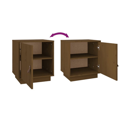 Tables de chevet 2pcs Marron miel 40x34x45cm Bois de pin massif