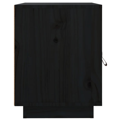 Table de chevet Noir 40x34x45 cm Bois de pin massif