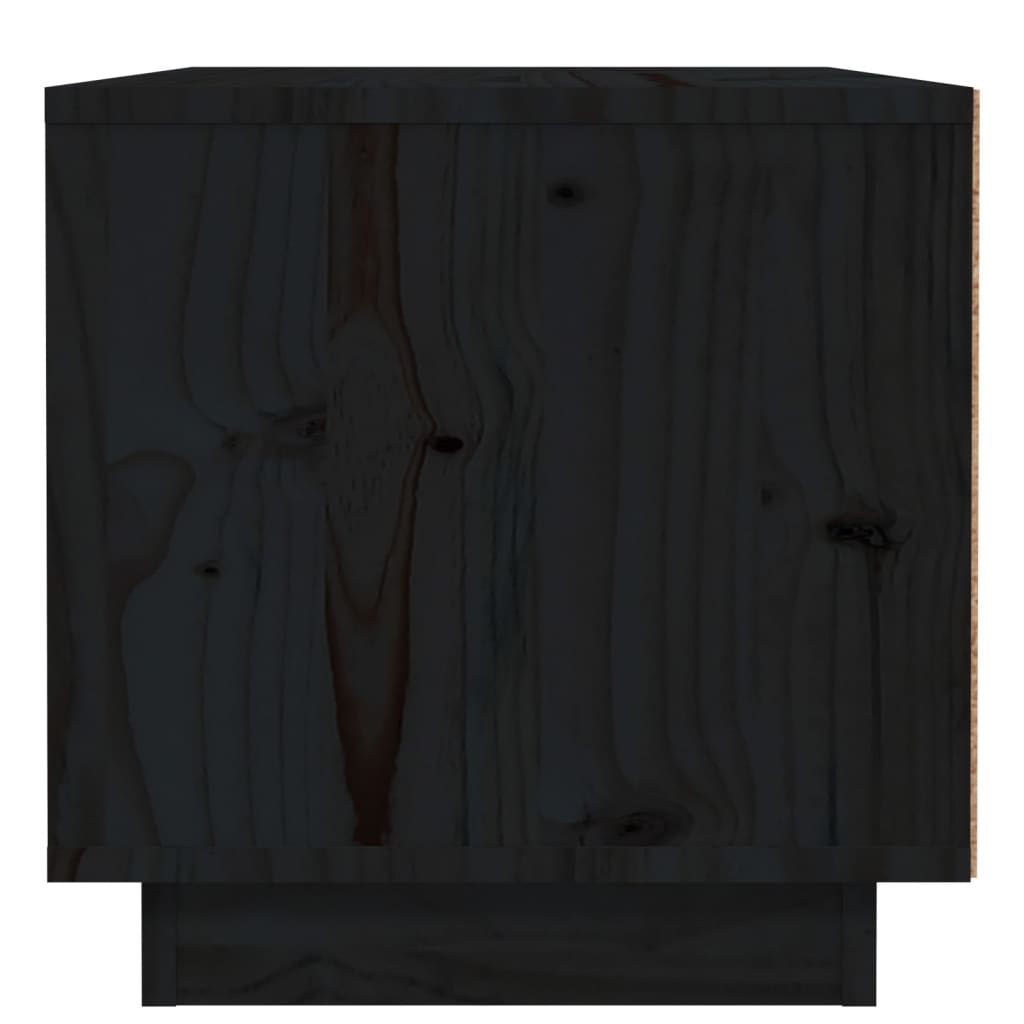 Table de chevet Noir 40x34x35 cm Bois de pin solide