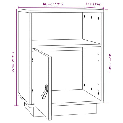 Tables de chevet 2 pcs Gris 40x34x55 cm Bois de pin massif