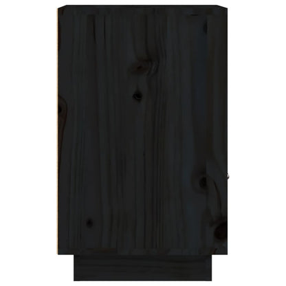 Table de chevet Noir 40x34x55 cm Bois de pin massif