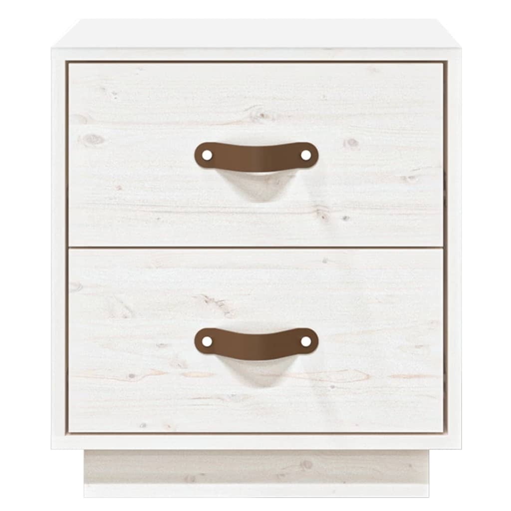  vidaXL Table de chevet Blanc 40x34x45 cm Bois de pin massif