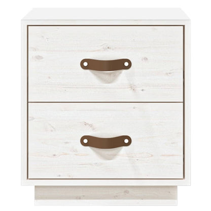  vidaXL Table de chevet Blanc 40x34x45 cm Bois de pin massif