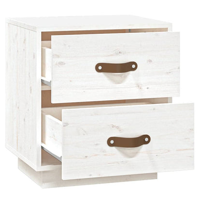  vidaXL Table de chevet Blanc 40x34x45 cm Bois de pin massif