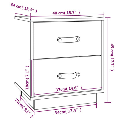  vidaXL Table de chevet Blanc 40x34x45 cm Bois de pin massif