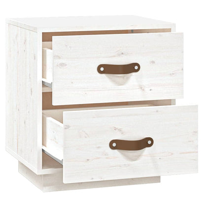  vidaXL Tables de chevet 2 pcs Blanc 40x34x45 cm Bois de pin massif