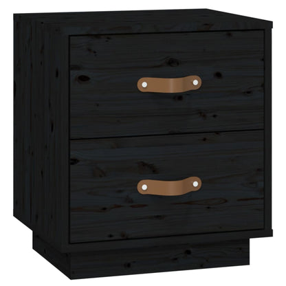  vidaXL Table de chevet Noir 40x34x45 cm Bois de pin massif