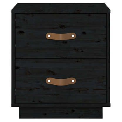  vidaXL Table de chevet Noir 40x34x45 cm Bois de pin massif