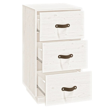  vidaXL Tables de chevet 2 pcs Blanc 40x40x75 cm Bois de pin massif