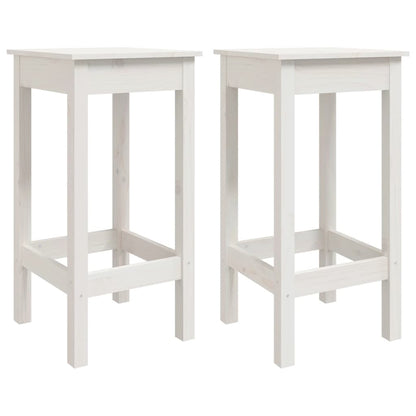 Chaises de bar lot de 2 blanc 40x40x78 cm bois de pin solide