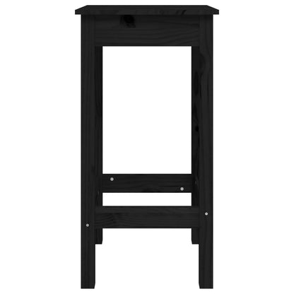 Chaises de bar lot de 2 noir 40x40x78 cm bois de pin solide