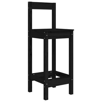 Chaises de bar lot de 2 noir 40x41,5x112 cm bois de pin solide