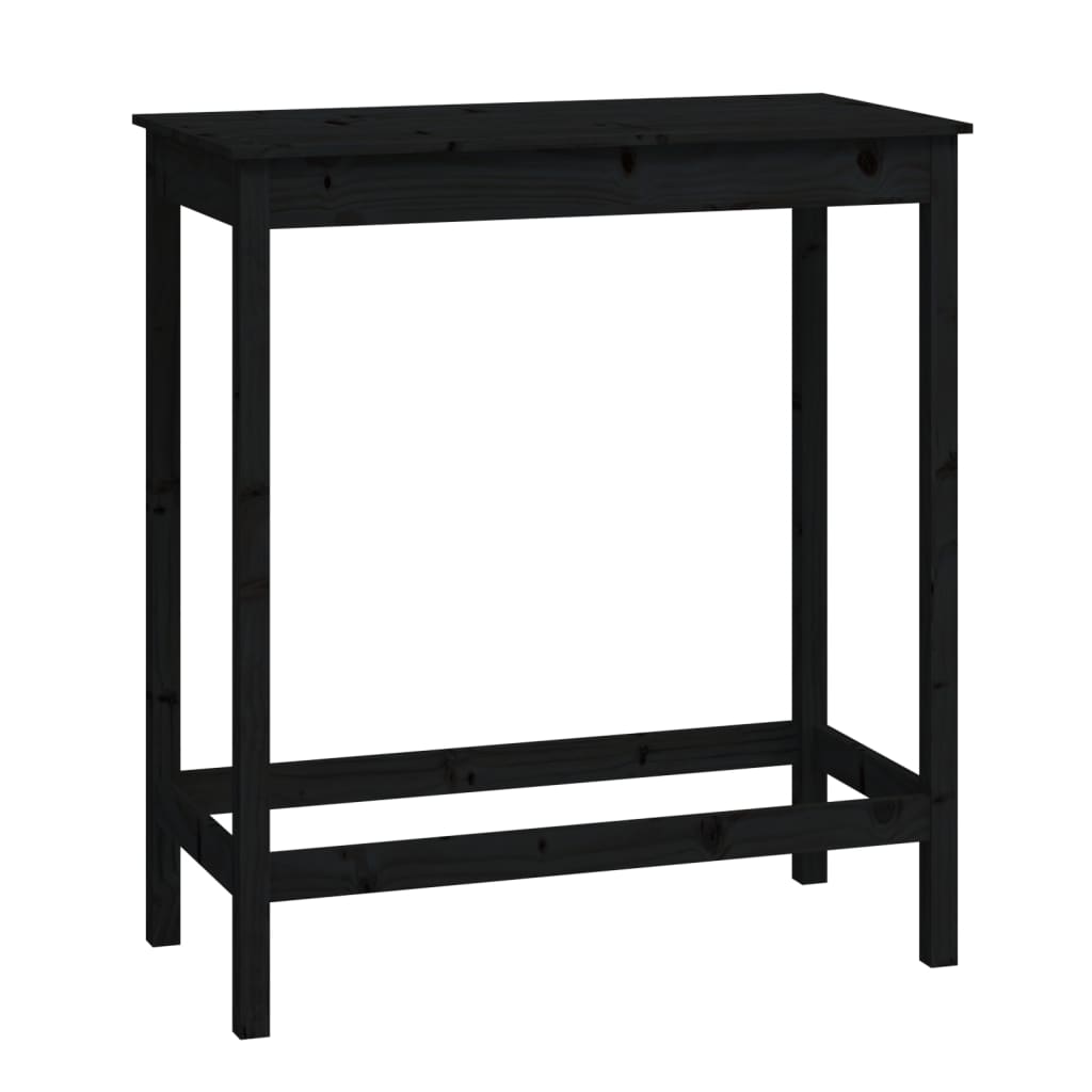 Table de bar Noir 100x50x110 cm Bois massif de pin