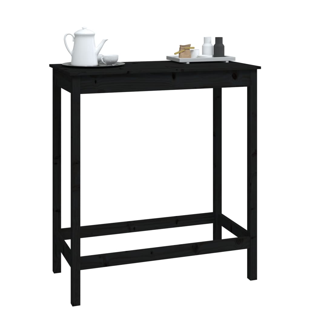 Table de bar Noir 100x50x110 cm Bois massif de pin