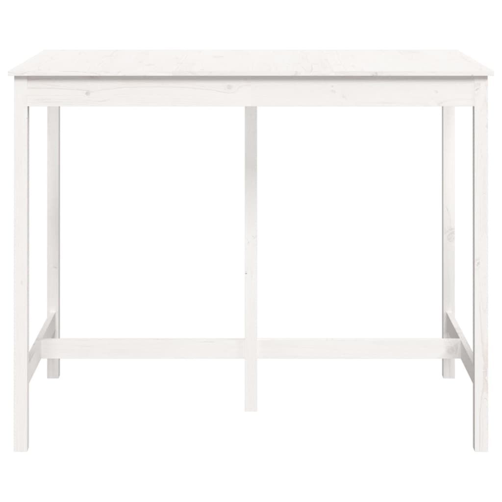 Table de bar Blanc 140x80x110 cm Bois massif de pin